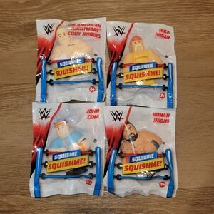 WWE Squishme! Squishie Set of 4 Hulk Hogan John Cena Roman Reigns Cody Rhodes
